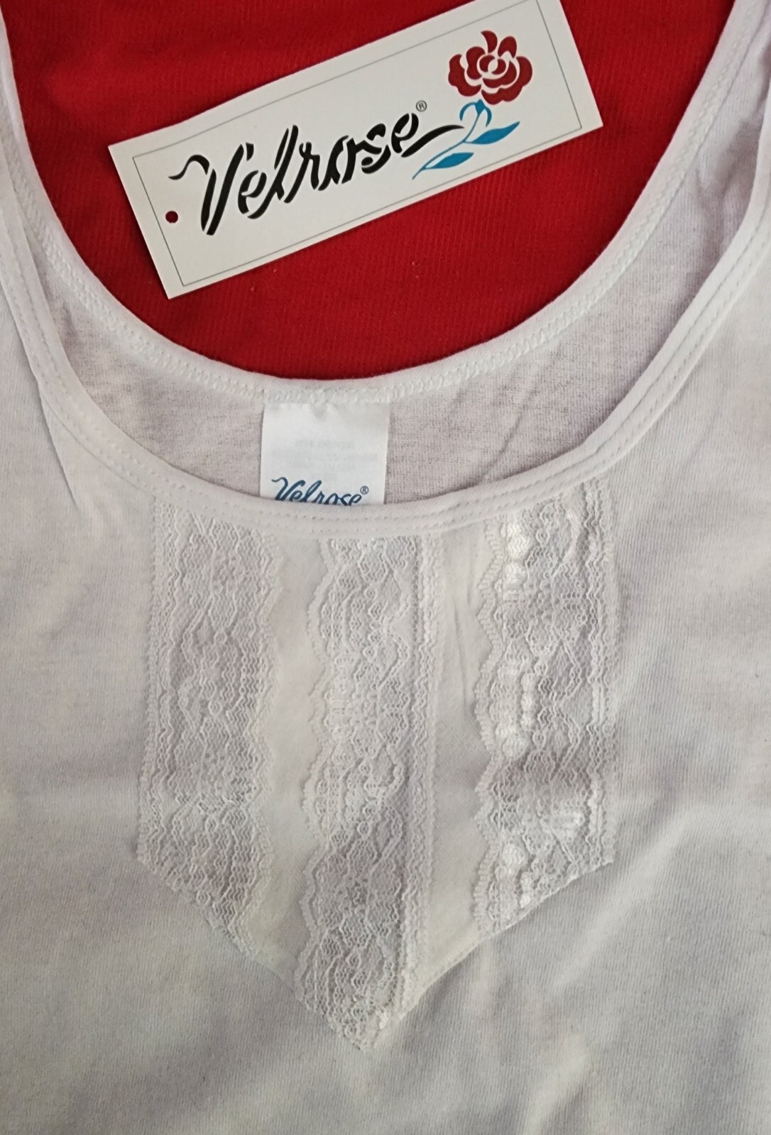 3X 100% Cotton Knit Lace Front Cami Top Women's Camisole / Tank Top by Velrose