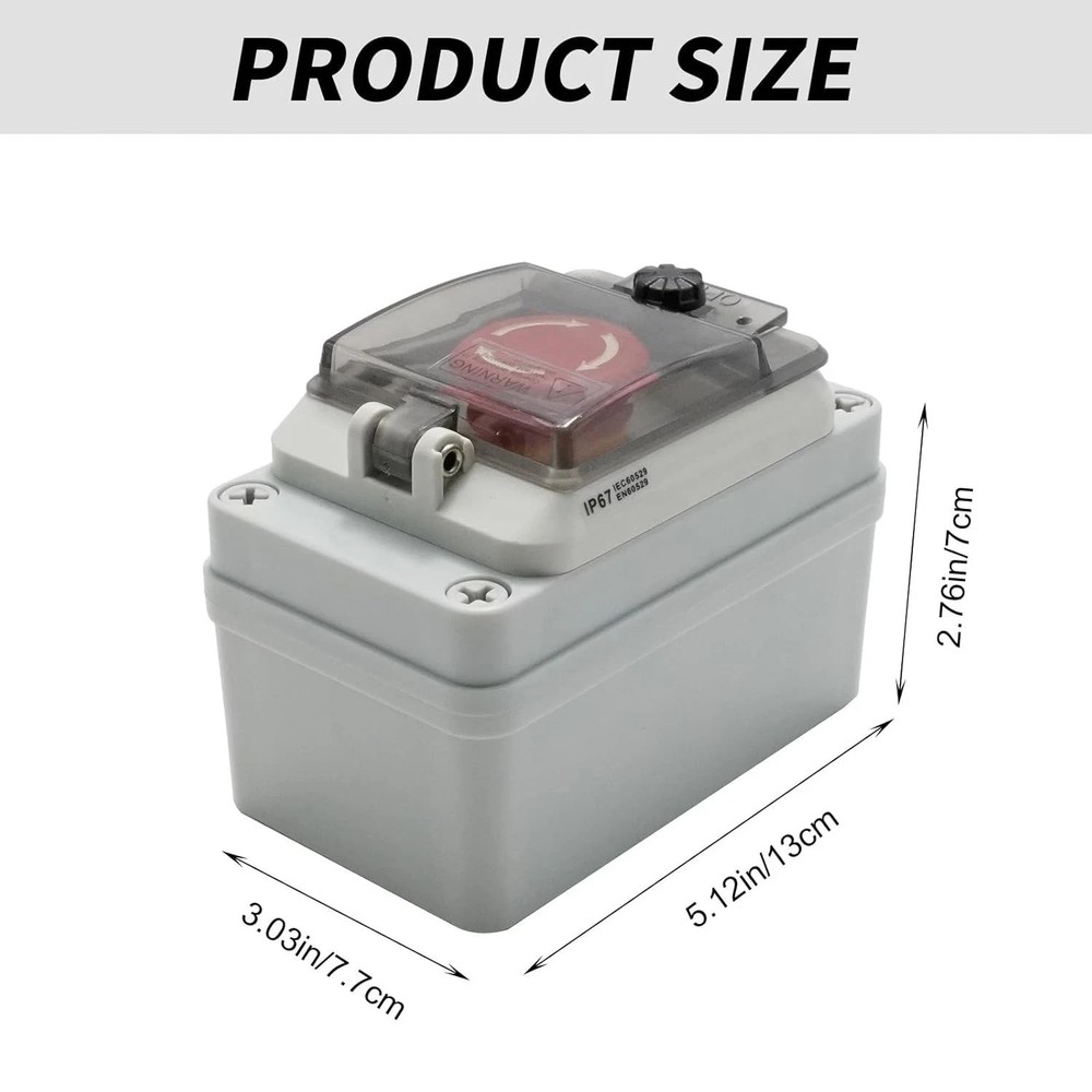 IP67 660V 10A Emergency Stop Button with Box, Emergency Shut off Switch E-Stop P