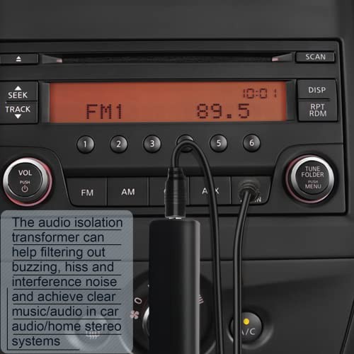 2 Packs Ground Loop Noise Isolator for Car Audio/Home Stereo System, Ground