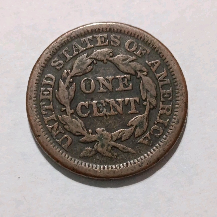 1853 Braided Hair Large Cent VG