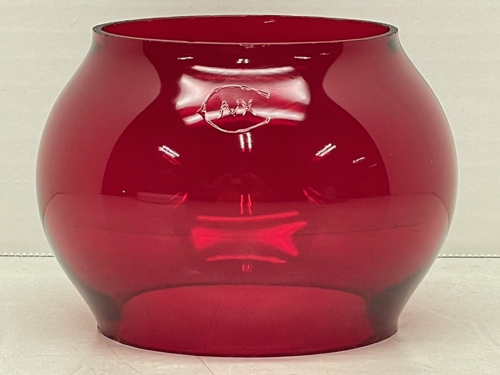 Red Corning Short Globe For Railroad Lantern