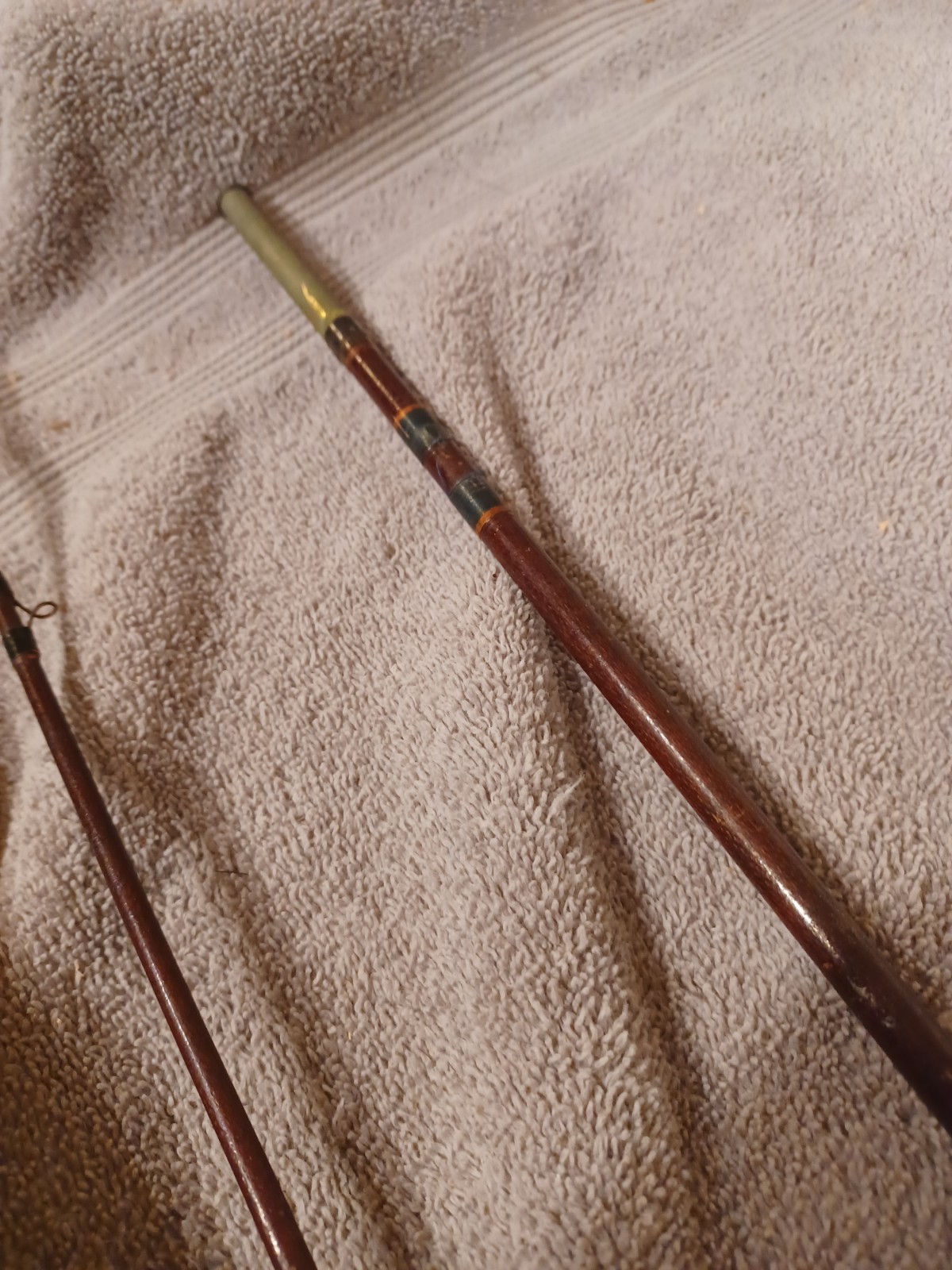 Vintage Montague Holloglass 8 1/2 FT 2 Piece Fly Fish Rod. missing one eye.