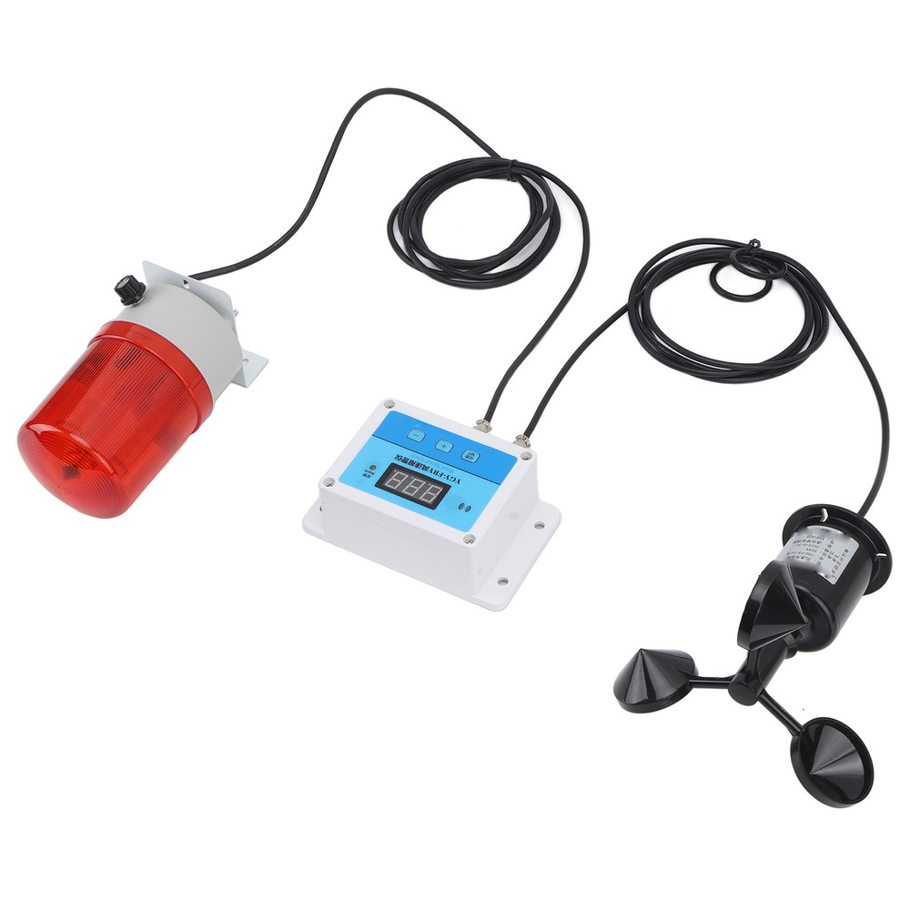 Tower Crane Wind Speed Meter with Alert Light, Wall Mount Wind Anemometer MG