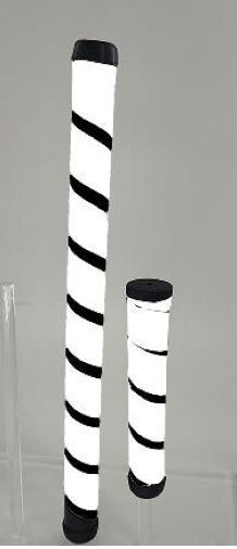 GRIP SET FOR LONG PUTTER, WHITE/BLACK , 2-PIECE WRAP,