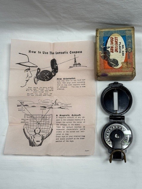 vintage engineer lensatic compass