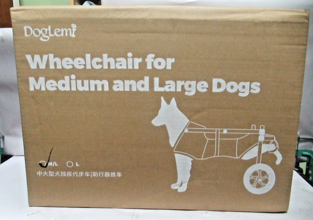BECROWM Dog Wheelchair for Back Legs Jacket, Straps & Height Frame Is Adjustable