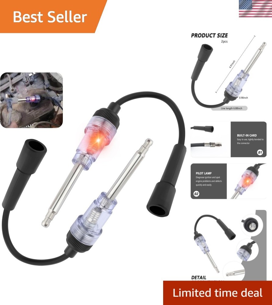 Effortless Engine Diagnostics - 2PCS Universal Spark Tester with Neon Indicator