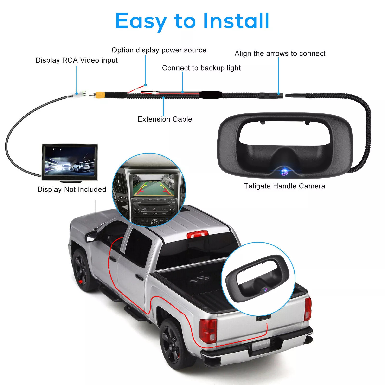 Rearview Backup Camera For Chevrolet Silverado/GMC Sierra (1999-2006 Models)