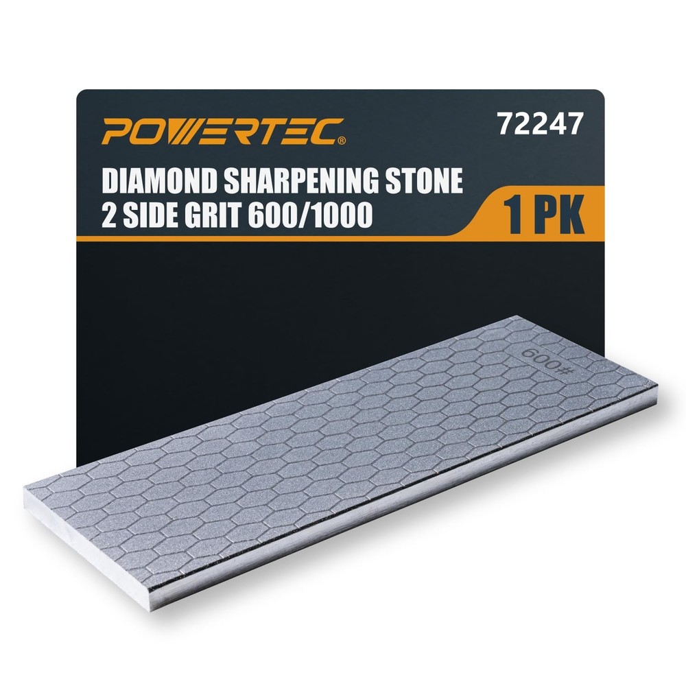 POWERTEC Diamond Sharpening Stone, 600/1000, Silver