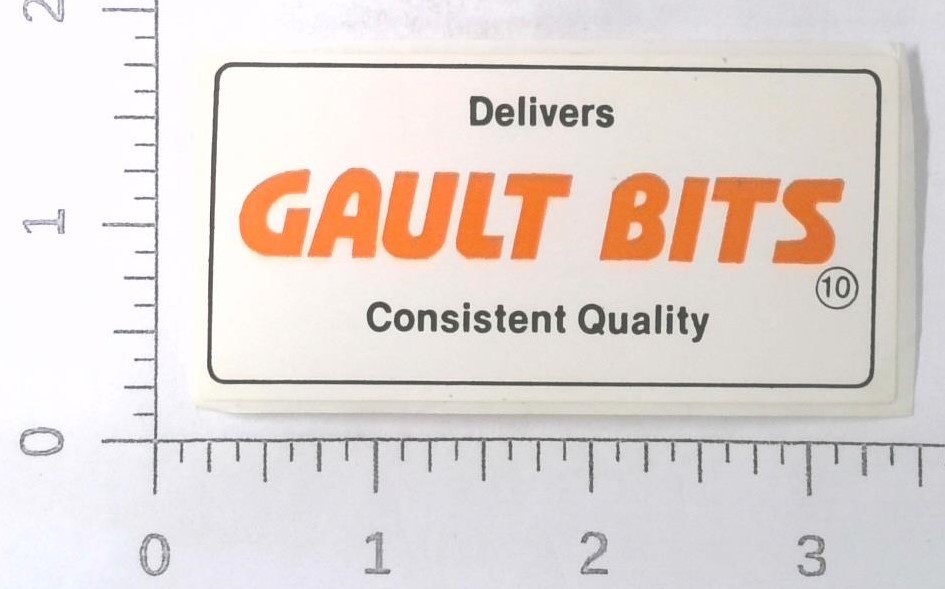 Vintage Gault Bits Mining Drill Equipment Coal Mining Sticker Decal