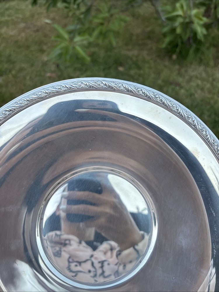 Silver-plated Round serving tray 10.5” Unidentified