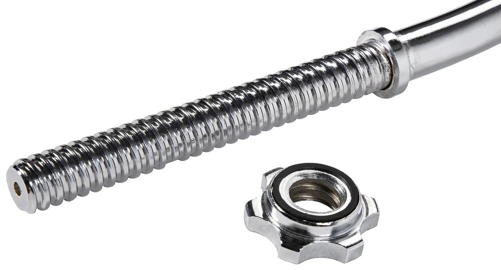 48Inch Standard Threaded Curl Barbell with Collars for Weightlifting