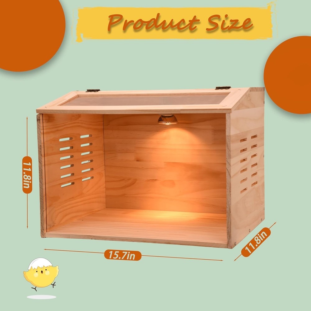 Brooder Box for Chicks, 3-8 Chicken Heater, Poultry Brooder with Heaters for