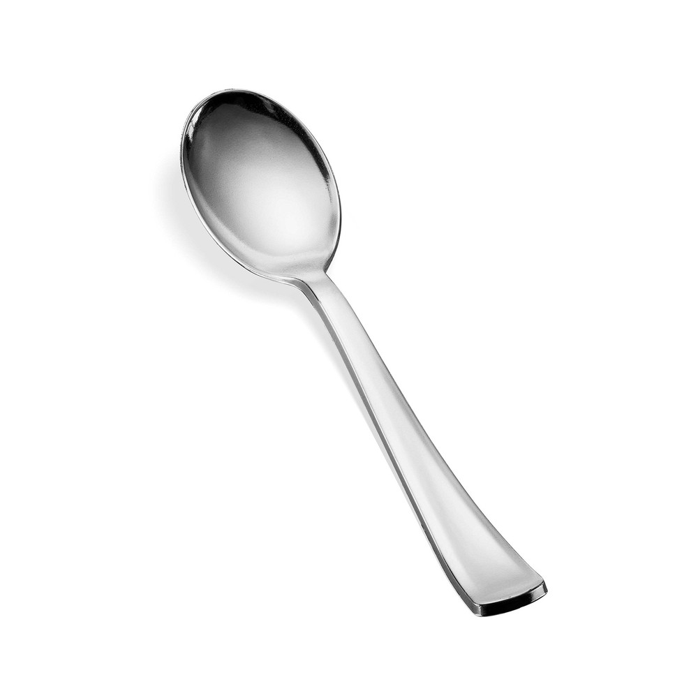 150 Silver Plastic Silverware Set - Disposable Flatware Standard,