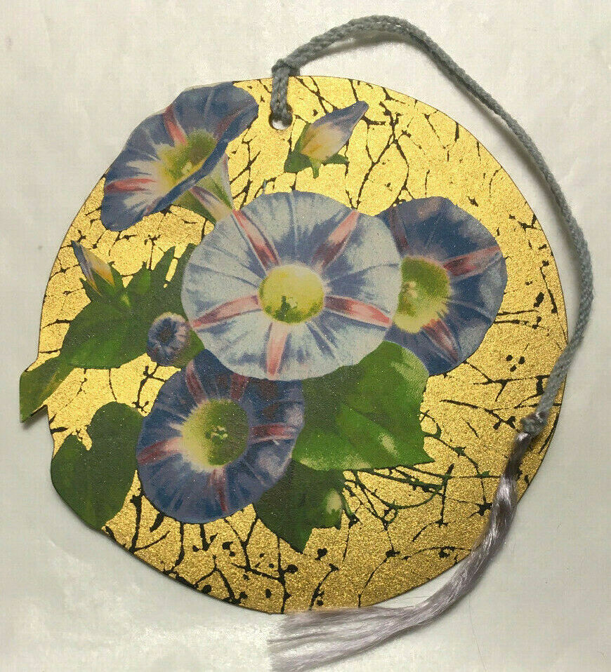 Unused Vintage Bridge Tally Morning Glory With Golden Background Floral, Clark