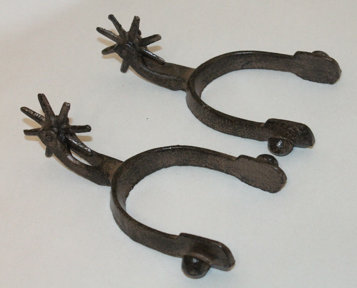 SET/2~PAIR OL' WESTERN STYLE COWBOY 8-POINT BOOT SPURS-RUSTIC DECOR NEW