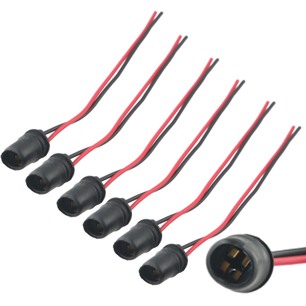 10pcs Black Rubber Car Auto Light Bulb Round Socket Lamp Holder Base Connector