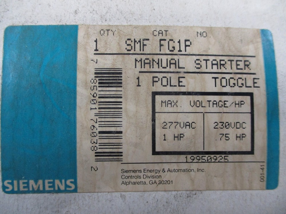 SIEMENS SMF FG1P STARTER NSMP