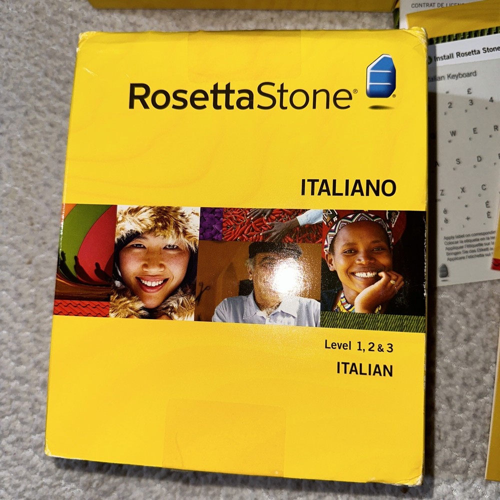 Rosetta Stone Italian Version 3 Level 1 2 3 Italiano Language CD PC Set