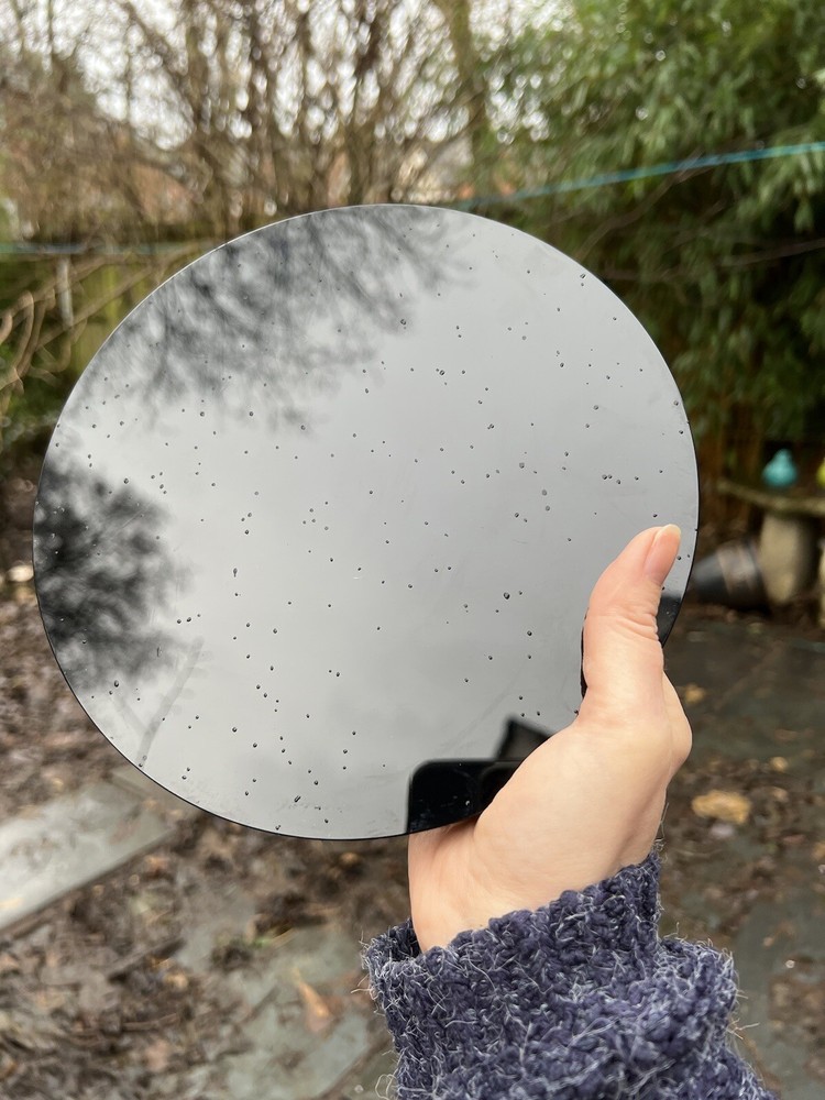 Black Obsidian Large Scrying Mirror AAA+ Powerful /Protective 20cm With Stand
