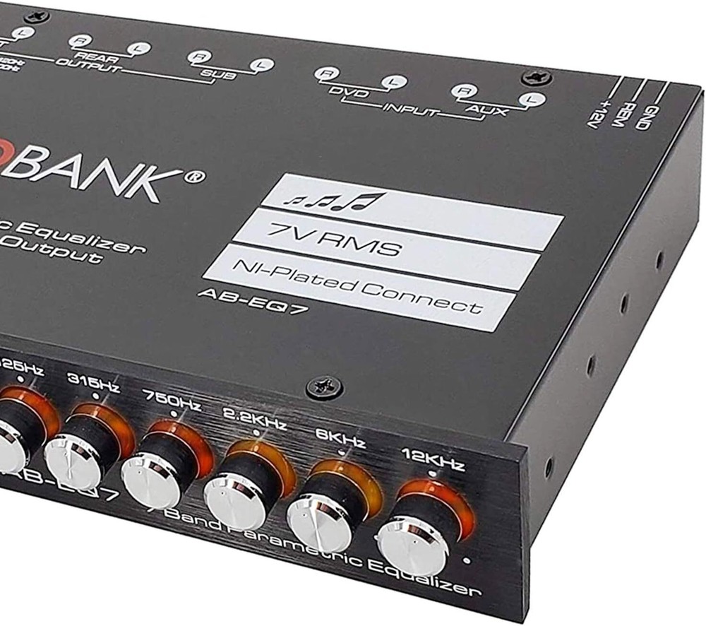 EQ7 Car 7-Band Graphic Equalizer Audio Pre Amp High Level Speaker