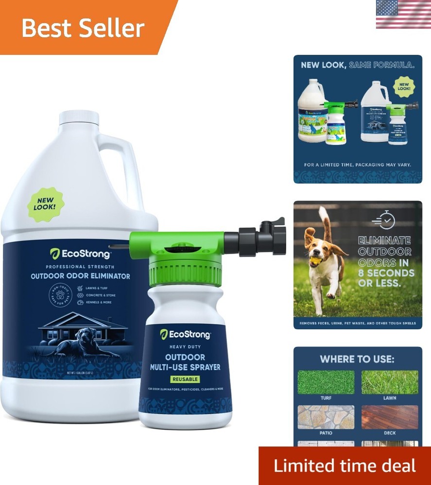 Professional Strength Outdoor Spray for Pet Odor Removal - 128 Oz Multi-Surface