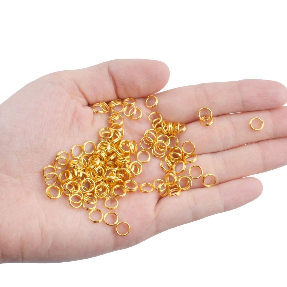 Jump Rings, 500 Pieces Golden Double Loop Round Split Rings Small Key Chain H...