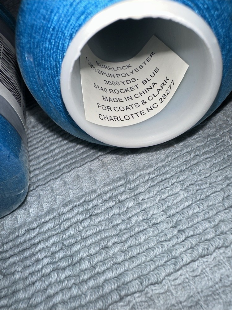Coats Surelock 4 Spools 5140 Rocket Blue Polyester Thread,3000 Yds