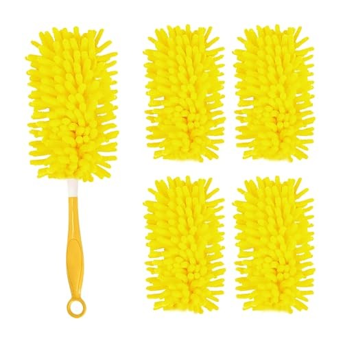 Reusable Duster Refill Compatible with Swiffer, Washable 360 4 Pack (Yellow)