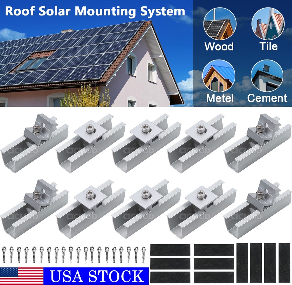 Solar Panel Mounting Brackets Kits System For 1-4 PCS Solar Panels