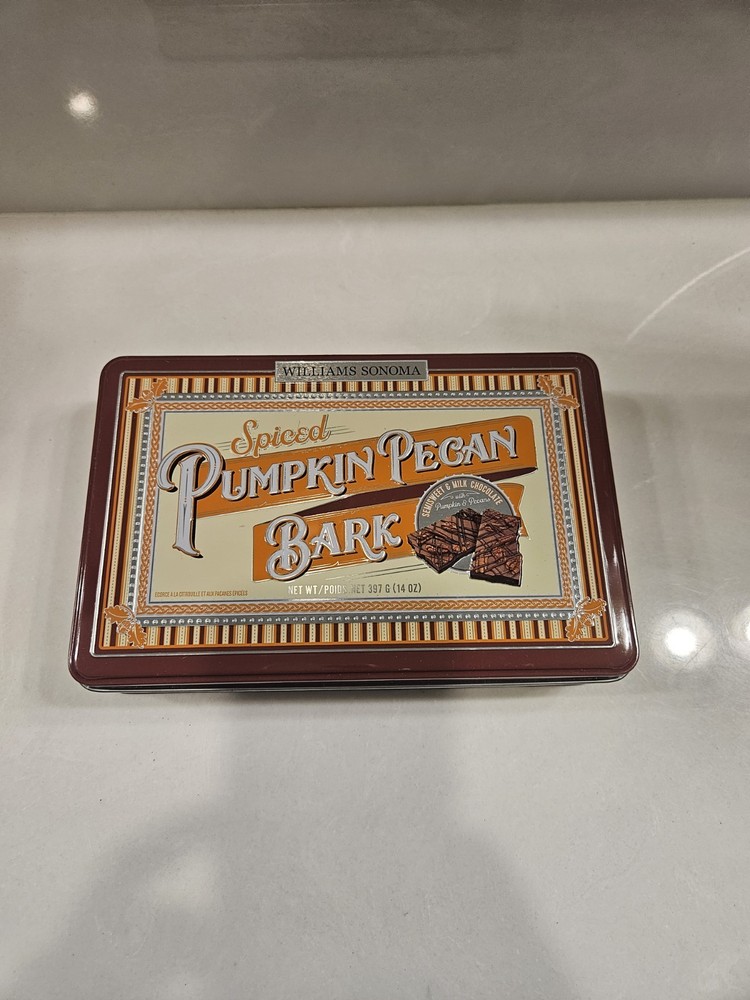 William Sonoma Spiced Pumpkin Pecan Bars Tin ONLY