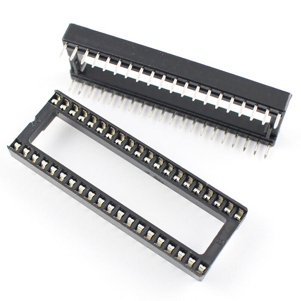 5Pcs 2.54mm Solder Stamping Type Wide 40 Pin DIP IC Socket Adaptor Connector