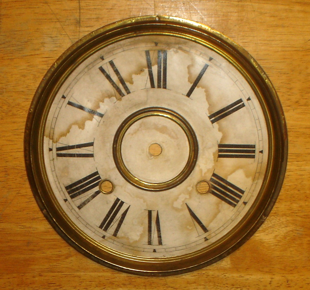 Antique Regulator Wall Clock Dial / Face Pan Part