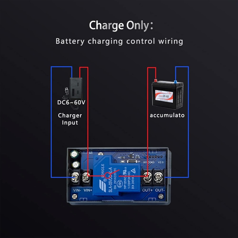 DC 6V-60V Low Voltage Protector Disconnect Switch Module with LCD Grey