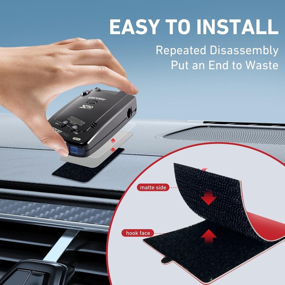 Universal Radar Detector Dashboard Hook Ring Mount Bracket, No-Drill Installation