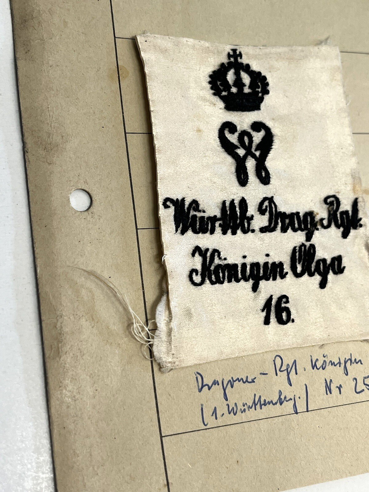 Vintage Kaiser Wilhelm Dragoner Regiment German Military Cloth Patch Prussia WWI