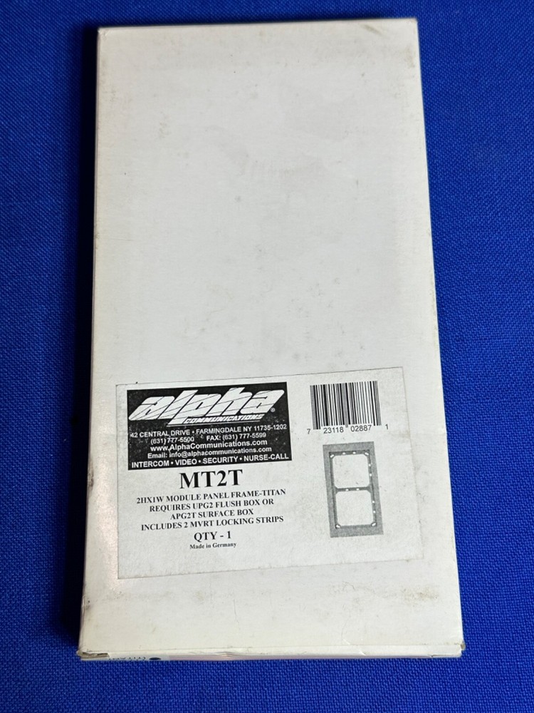 Alpha Communications MT2T Module Panel Frame & APG2T Surface Back Box