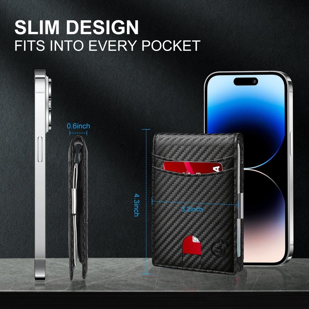Mens Wallet Tracker Work for Android & iOS Device, Smart Wallet for Men With ...