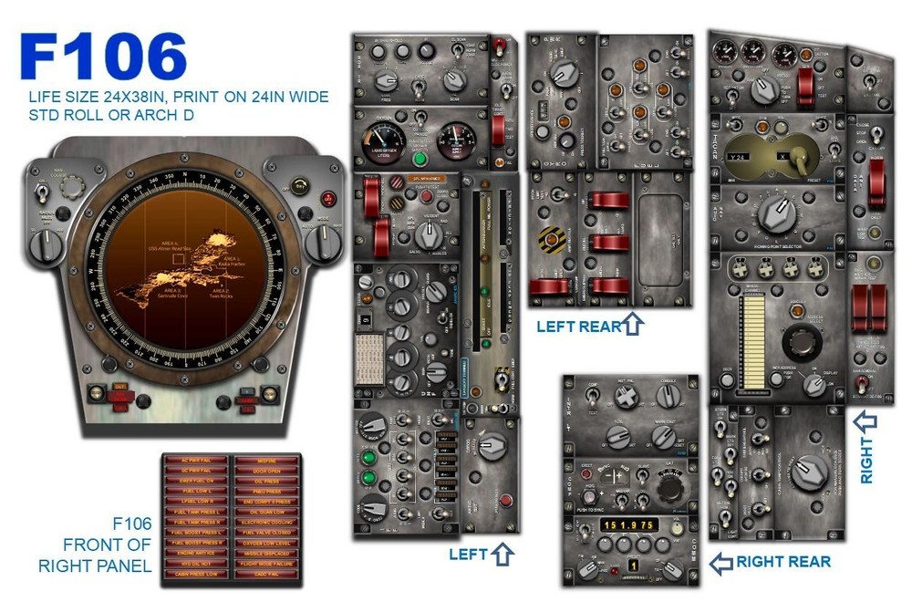 F106 DELTA DART 'SIX' COCKPIT instrument panel CDkit