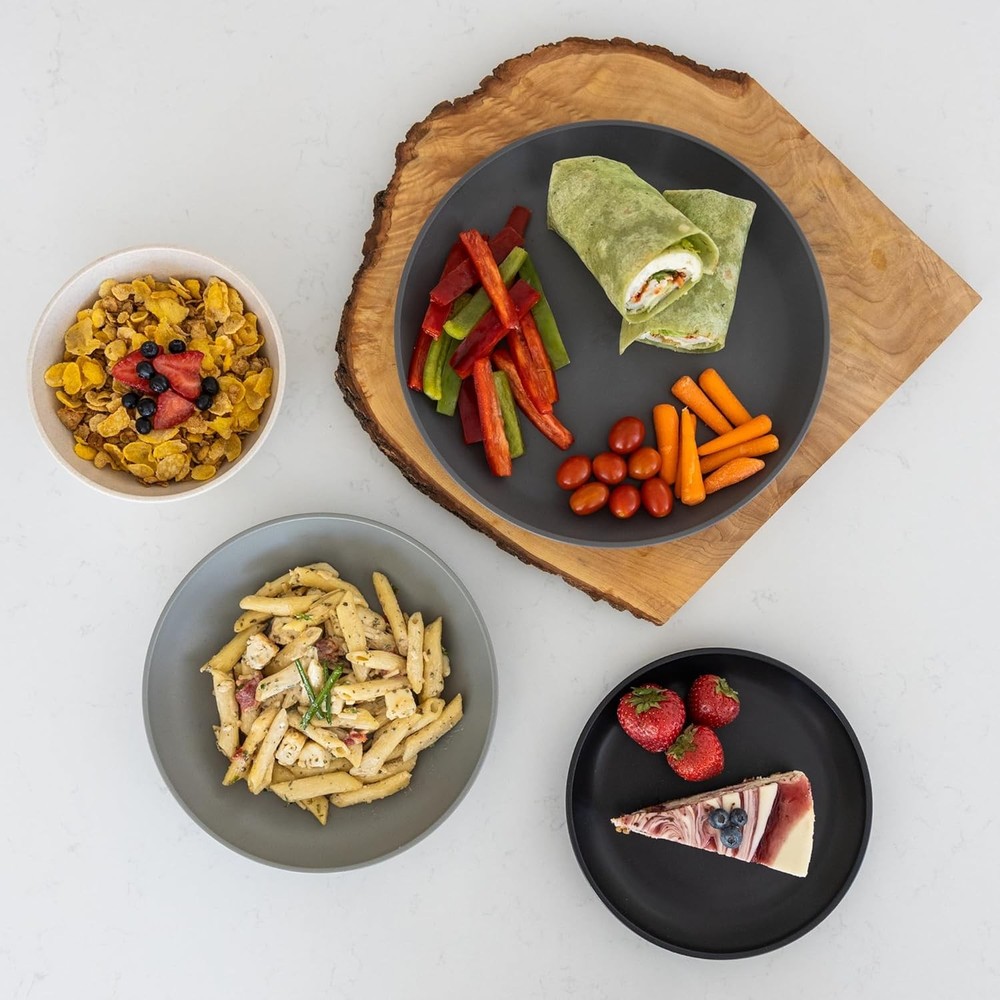 Grow Forward 16-piece Premium Wheat Straw Dinnerware Sets for 4 - Unbreakable Di
