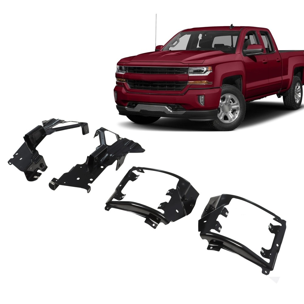 Front Bumper Support & Mount Bracket For Silverado 1500 2016-2017 2018 4PCS