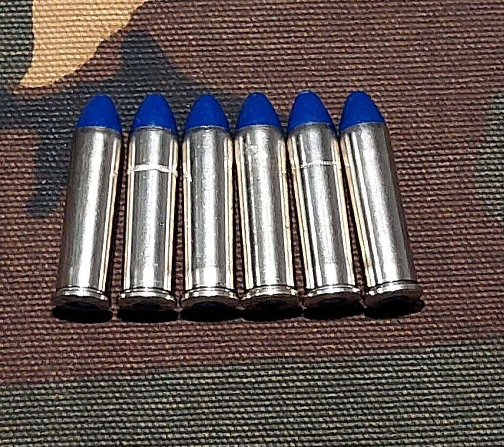 357 MAGNUM SNAP CAPS SET OF 6, NICKEL AND BLUE, REAL 125gr WEIGHT!!!