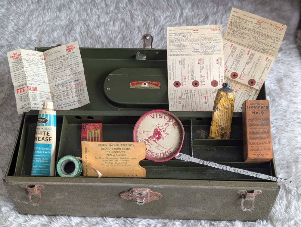 Early 1900s Metal Hunting Chest / Tool Box Vintage Rare Excellent Condition!!!