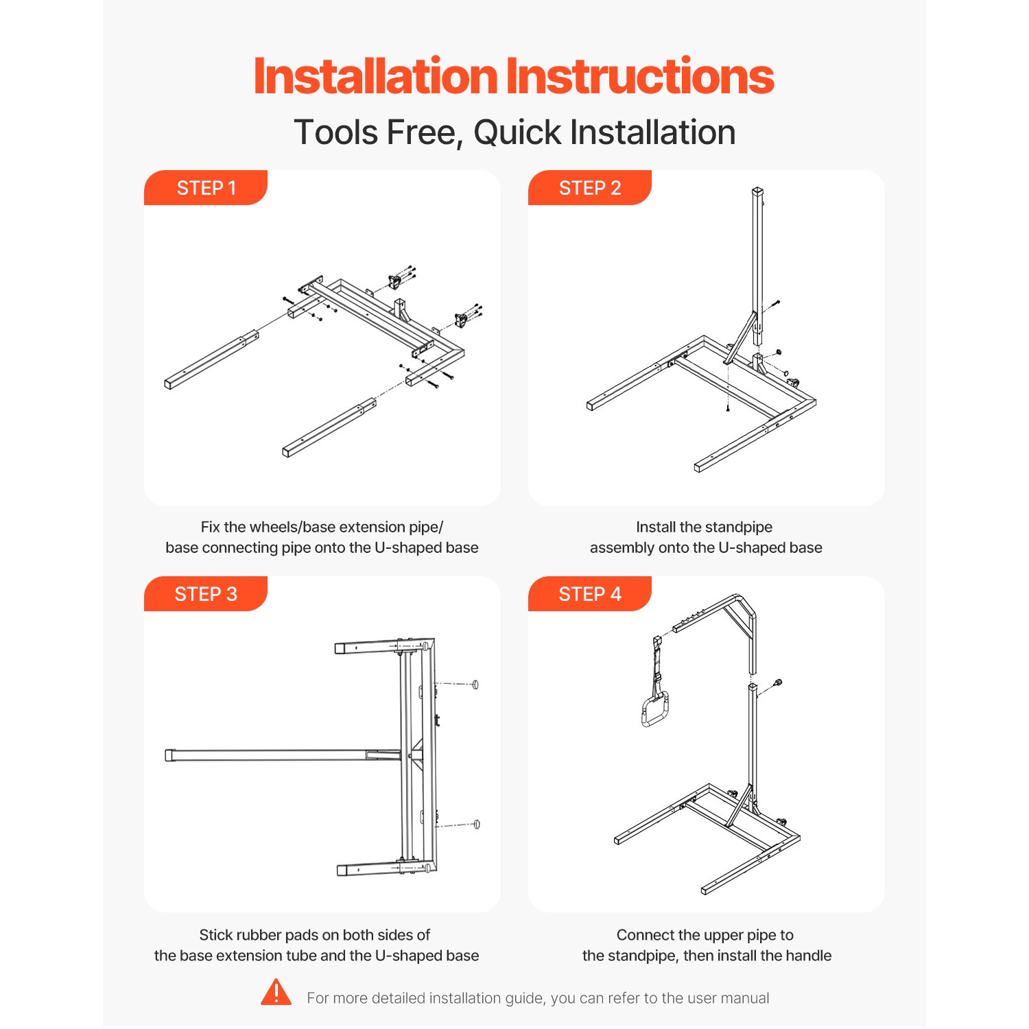 Trapeze Bar for Bed Mobility Height-Adjustable Free Standing Trapeze Bar