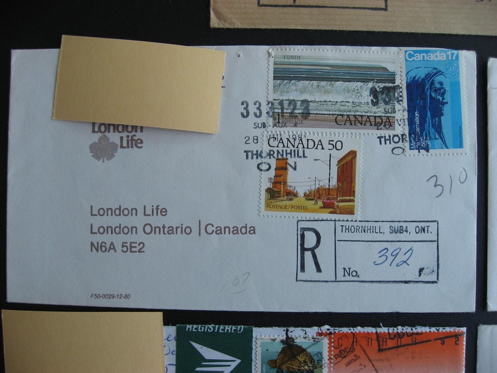 Canada 5 old registered covers