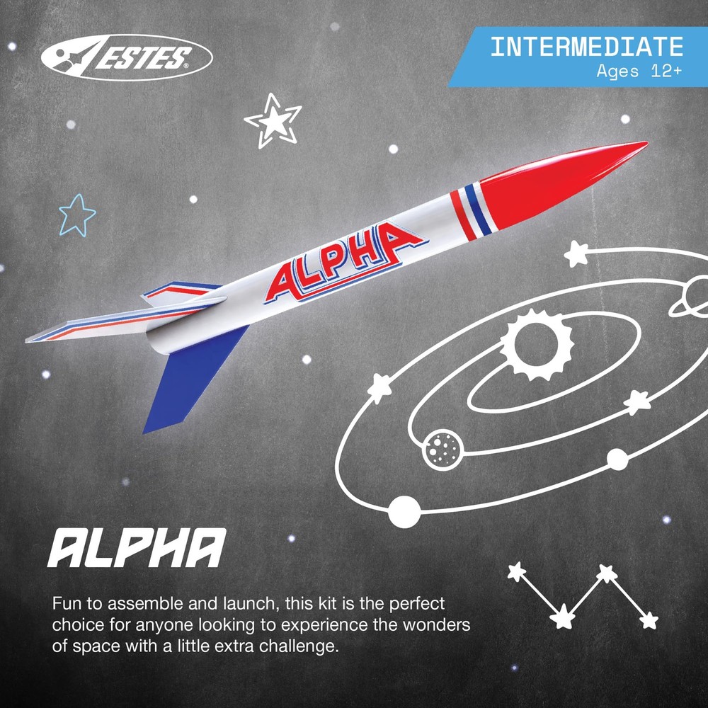 Estes 1225 Alpha Rocket-Building Kit, Intermediate Flying-Rocket-Model Kit