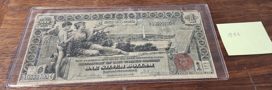 1896 US $1 One Dollar “Educational” Silver Certificate Note - Fr 224