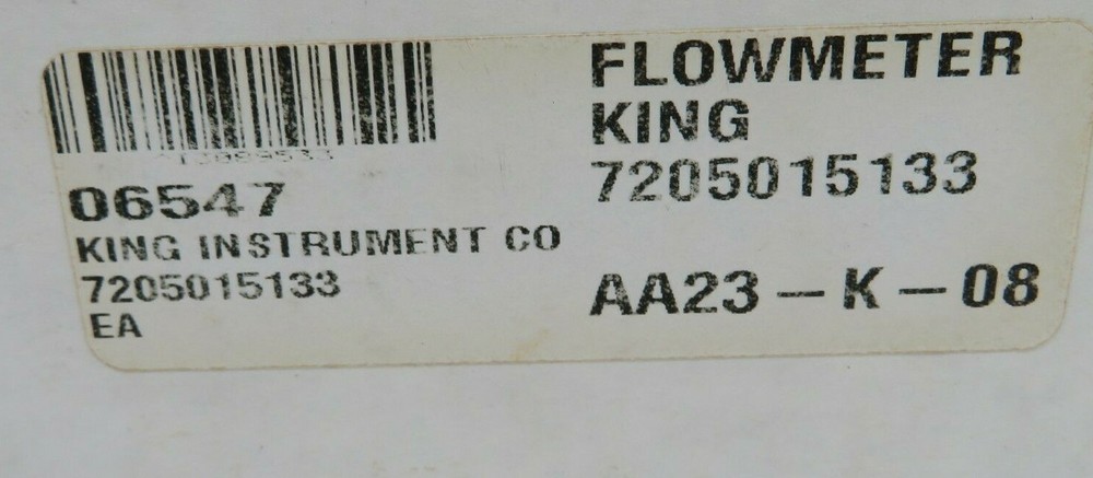 NEW KING INSTRUMENT 7205015133 FLOWMETER