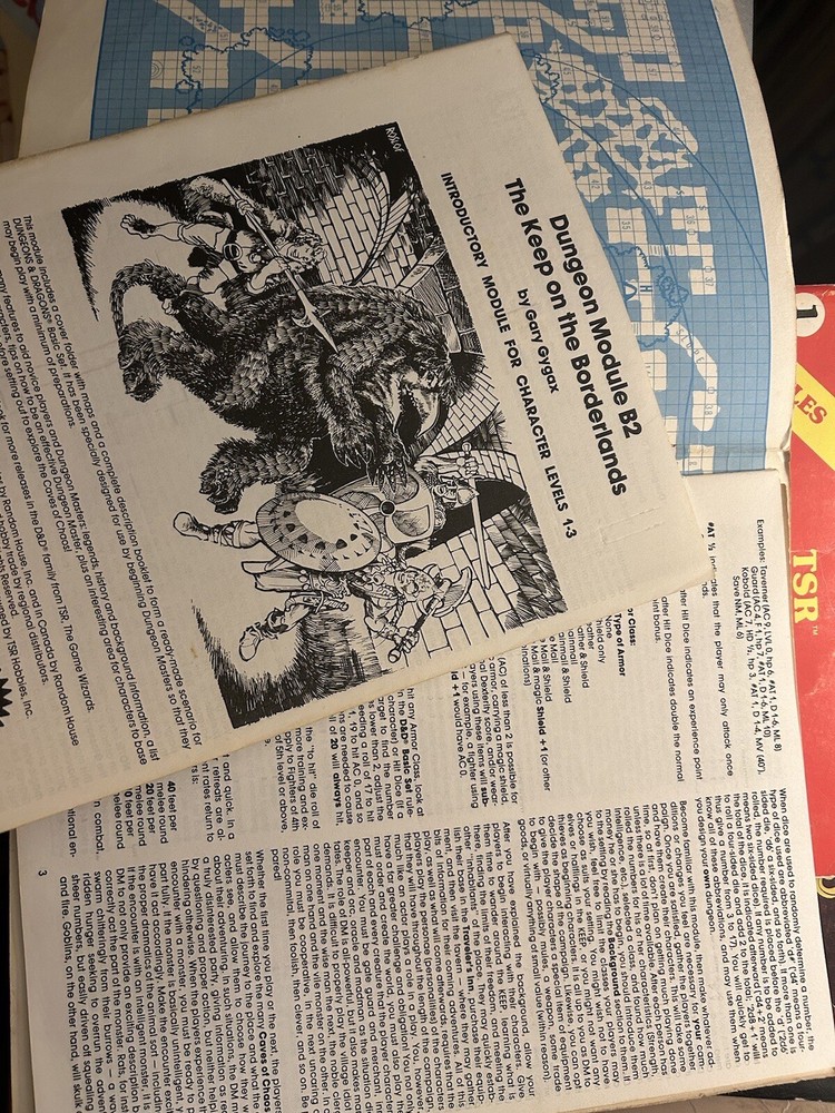 Dungeons & Dragons BASIC SET TSR 1011 Purple Box Set 1980 Module B2 Promos VG