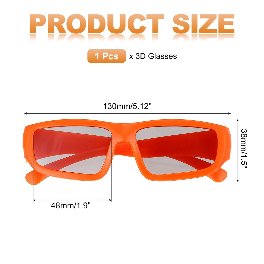 Polarized 3D Viewing Glasses, Passive Circular 3D Glasses,Orange